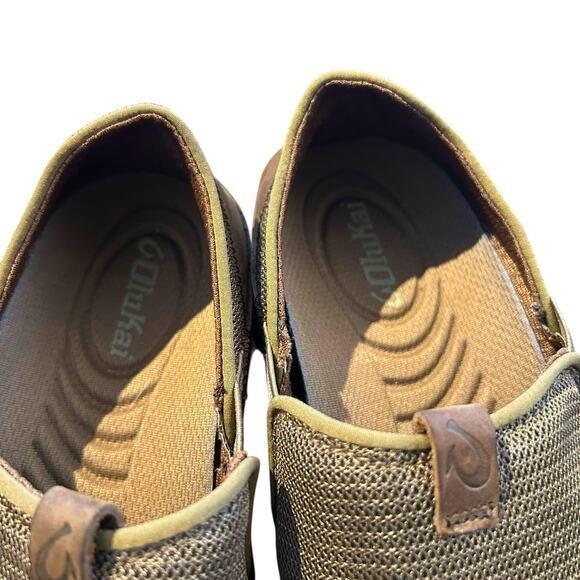 Olukai Makia Loafers Leather Mesh Slip On Boat Shoes Mens Sz 8M Comfort Casual - Picture 3 of 8